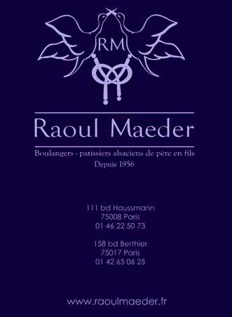 RAOUL MAEDER Boulangers - patissiers Alsaciens