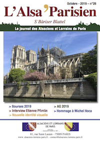 Couverture de l'Alsa'Parisien numéro 28 d'octobre 2019