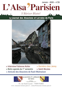 Couverture de l'Alsa'Parisien numéro 29 de janvier 2020